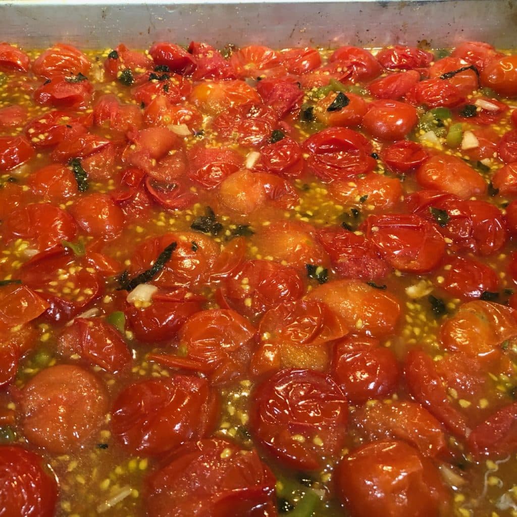 Oven-baked Tomatoes Bubbling