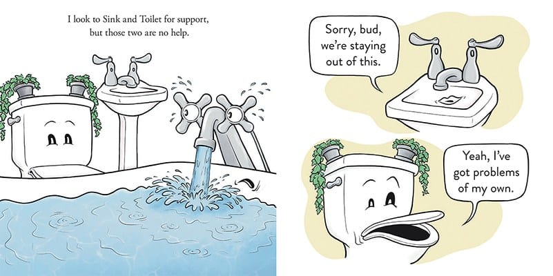 Terrified of Bath Time hilarious bathroom illustrations