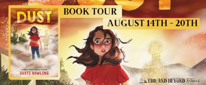 Dust book tour schedule banner by dusti bowling