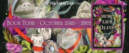 Here Lies Olive book tour schedule and banner