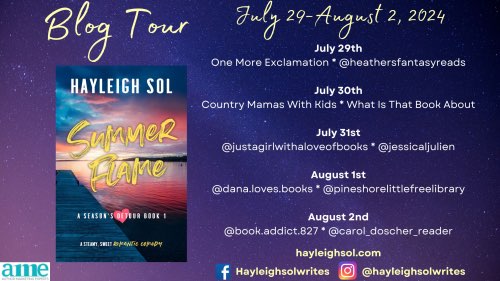 summer flame blog tour schedule by hayleigh sol
