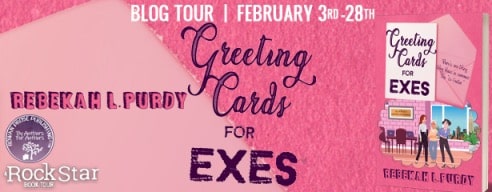 Greeting Cards for Exes book tour schedule banner