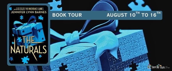 The Naturals by Jennifer Lynn Barnes book cover with blog tour banner